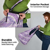 Purple Hawaii Palaka Honohono Pikake Grocery Bag Hawaiian Orchid Lei Polynesian Pattern LT14 - Polynesian Pride