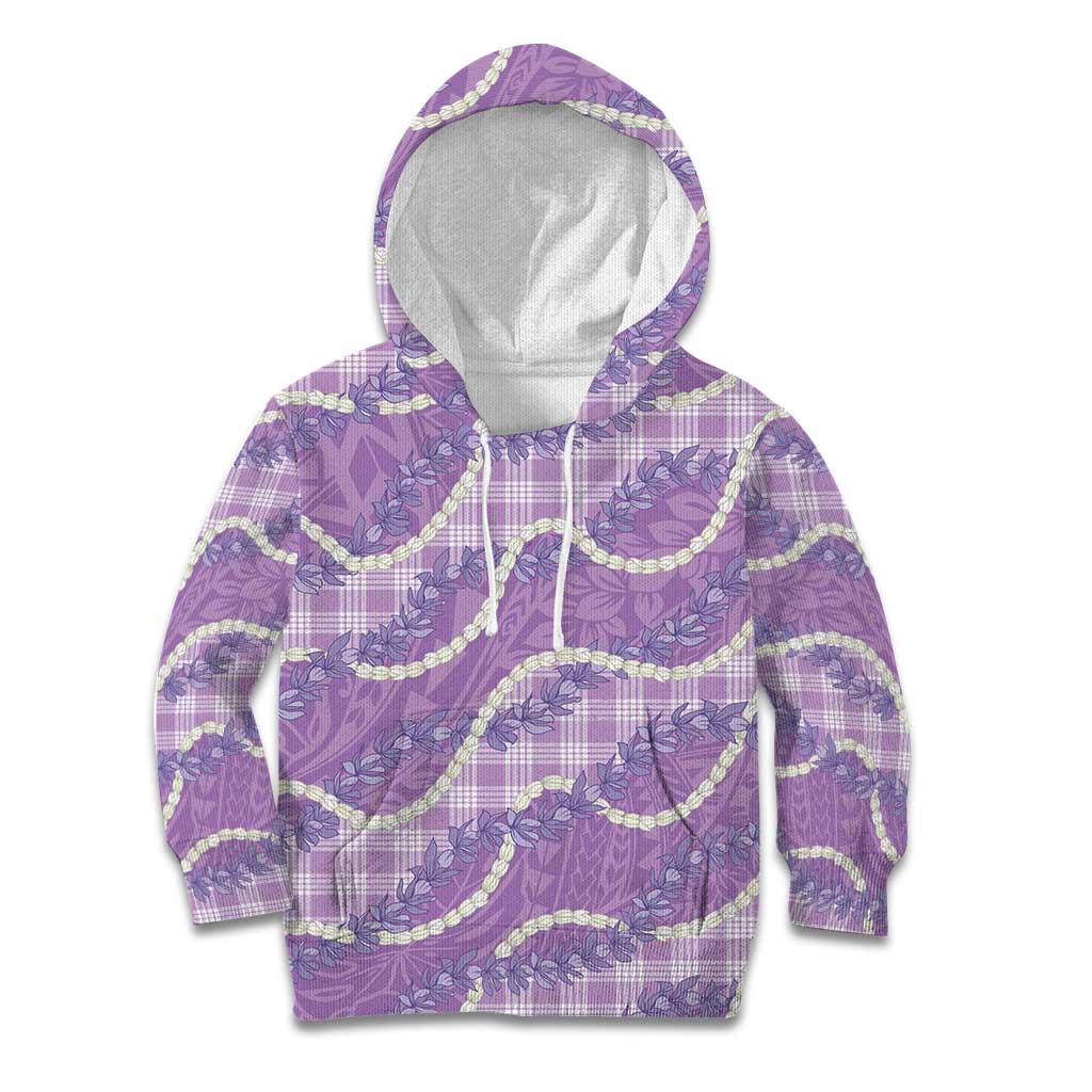 Purple Hawaii Palaka - Honohono Pikake Kid Hoodie - Hawaiian Orchid Lei Polynesian Pattern LT14 Hoodie Purple - Polynesian Pride