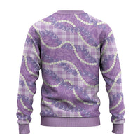 Purple Hawaii Palaka Honohono Pikake Ugly Christmas Sweater Hawaiian Orchid Lei Polynesian Pattern LT14 - Polynesian Pride