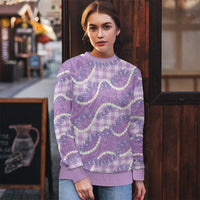 Purple Hawaii Palaka Honohono Pikake Ugly Christmas Sweater Hawaiian Orchid Lei Polynesian Pattern LT14 - Polynesian Pride