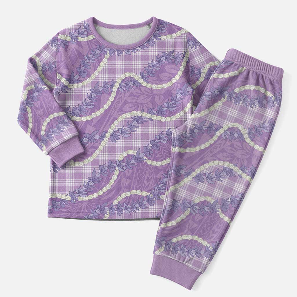 Purple Hawaii Palaka Honohono Pikake Christmas Pajama Set Hawaiian Orchid Lei Polynesian Pattern LT14 Men Purple - Polynesian Pride