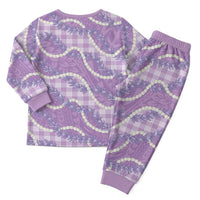 Purple Hawaii Palaka Honohono Pikake Christmas Pajama Set Hawaiian Orchid Lei Polynesian Pattern LT14 - Polynesian Pride