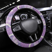 Purple Hawaii Palaka Honohono Pikake Steering Wheel Cover Hawaiian Orchid Lei Polynesian Pattern LT14 Universal Fit Purple - Polynesian Pride