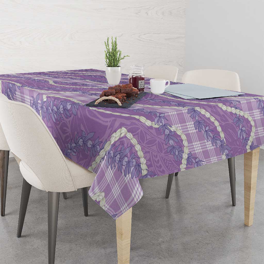 Purple Hawaii Palaka Honohono Pikake Tablecloth Hawaiian Orchid Lei Polynesian Pattern LT14 - Polynesian Pride
