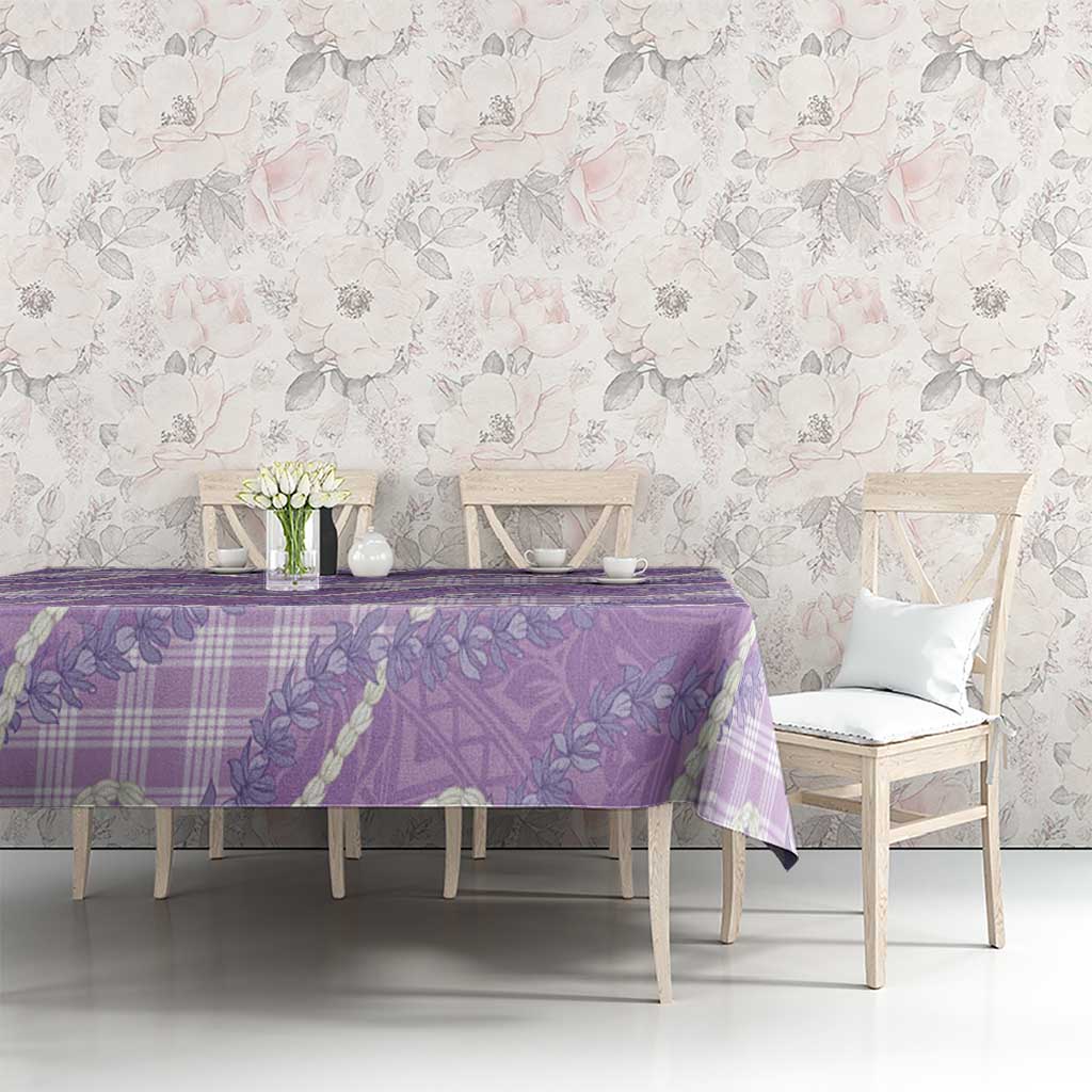 Purple Hawaii Palaka Honohono Pikake Tablecloth Hawaiian Orchid Lei Polynesian Pattern LT14 - Polynesian Pride