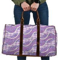 Purple Hawaii Palaka Honohono Pikake Travel Bag Hawaiian Orchid Lei Polynesian Pattern LT14 Purple - Polynesian Pride