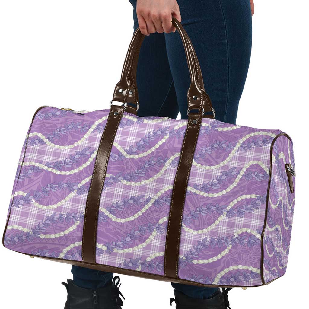 Purple Hawaii Palaka Honohono Pikake Travel Bag Hawaiian Orchid Lei Polynesian Pattern LT14 - Polynesian Pride