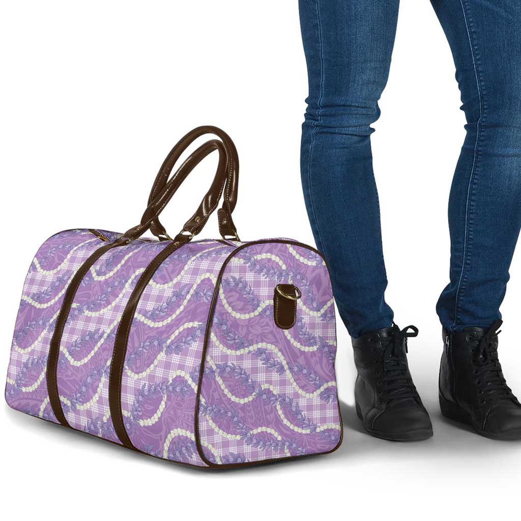Purple Hawaii Palaka Honohono Pikake Travel Bag Hawaiian Orchid Lei Polynesian Pattern LT14 - Polynesian Pride