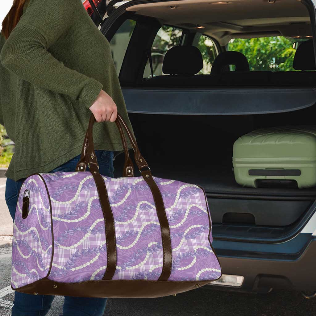 Purple Hawaii Palaka Honohono Pikake Travel Bag Hawaiian Orchid Lei Polynesian Pattern LT14 - Polynesian Pride