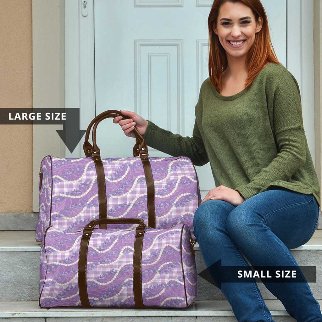 Purple Hawaii Palaka Honohono Pikake Travel Bag Hawaiian Orchid Lei Polynesian Pattern LT14 - Polynesian Pride