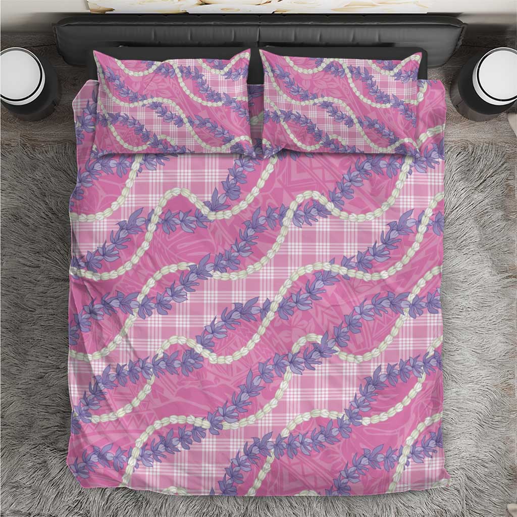 Pink Hawaii Palaka - Honohono Pikake Bedding Set - Hawaiian Orchid Lei Polynesian Pattern LT14 Pink - Polynesian Pride