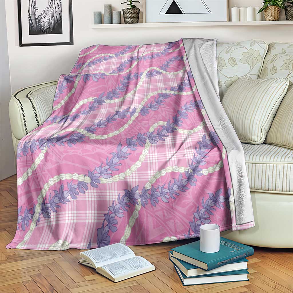 Pink Hawaii Palaka Honohono Pikake Blanket Hawaiian Orchid Lei Polynesian Pattern LT14 Pink - Polynesian Pride