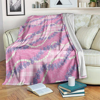 Pink Hawaii Palaka Honohono Pikake Blanket Hawaiian Orchid Lei Polynesian Pattern LT14 Pink - Polynesian Pride