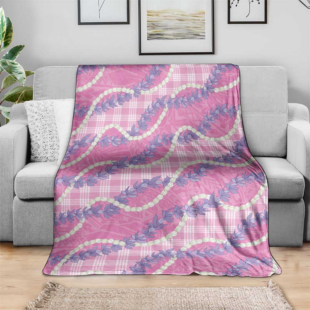 Pink Hawaii Palaka Honohono Pikake Blanket Hawaiian Orchid Lei Polynesian Pattern LT14 - Polynesian Pride