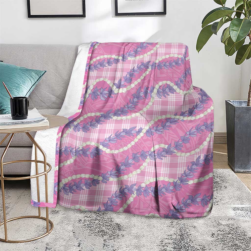 Pink Hawaii Palaka Honohono Pikake Blanket Hawaiian Orchid Lei Polynesian Pattern LT14 - Polynesian Pride
