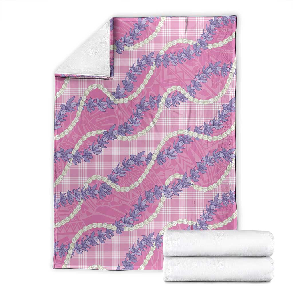 Pink Hawaii Palaka Honohono Pikake Blanket Hawaiian Orchid Lei Polynesian Pattern LT14 - Polynesian Pride