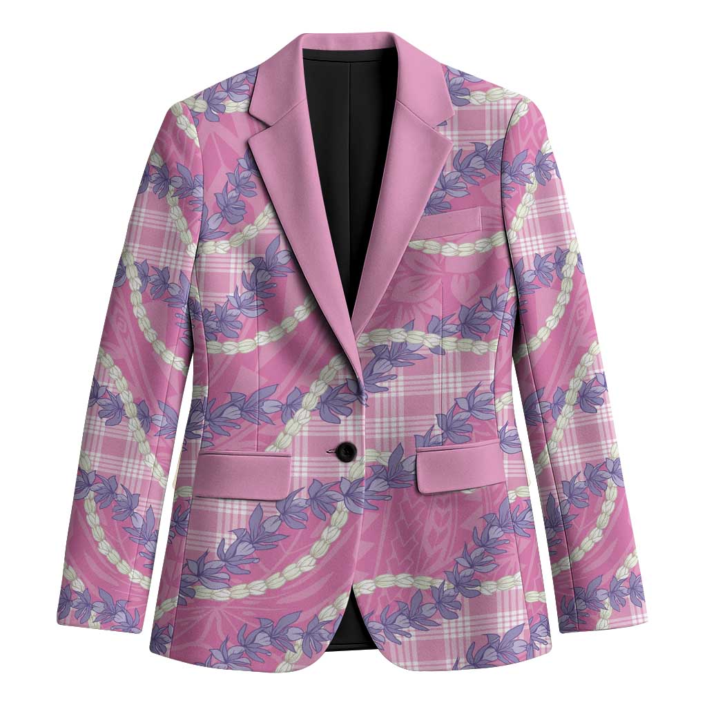 Pink Hawaii Palaka Honohono Pikake Blazer Hawaiian Orchid Lei Polynesian Pattern LT14 Unisex Pink - Polynesian Pride