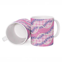 Pink Hawaii Palaka Honohono Pikake Ceramic Mug Hawaiian Orchid Lei Polynesian Pattern LT14 - Polynesian Pride