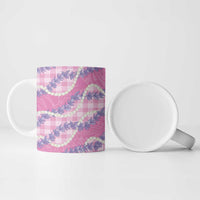 Pink Hawaii Palaka Honohono Pikake Ceramic Mug Hawaiian Orchid Lei Polynesian Pattern LT14 - Polynesian Pride
