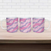 Pink Hawaii Palaka Honohono Pikake Ceramic Mug Hawaiian Orchid Lei Polynesian Pattern LT14 - Polynesian Pride