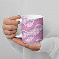 Pink Hawaii Palaka Honohono Pikake Ceramic Mug Hawaiian Orchid Lei Polynesian Pattern LT14 - Polynesian Pride