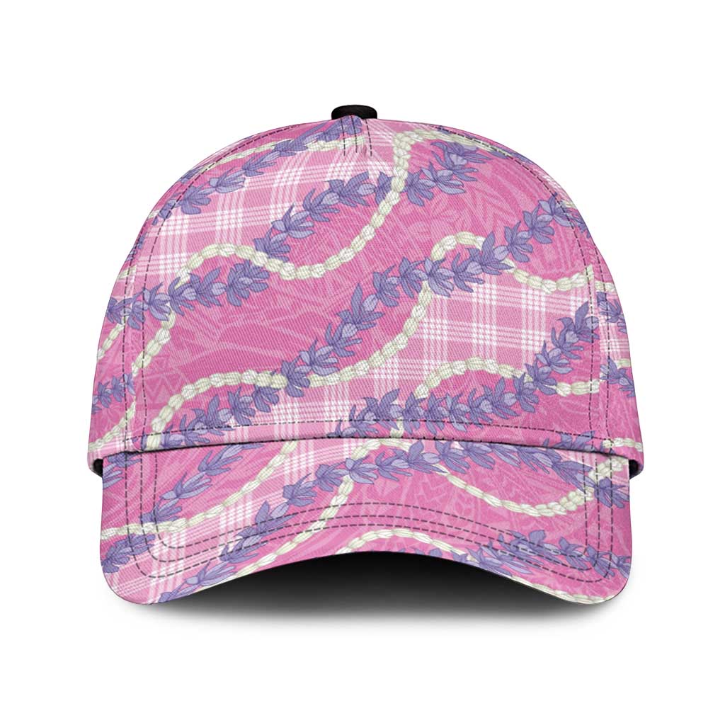 Pink Hawaii Palaka Honohono Pikake Classic Cap Hawaiian Orchid Lei Polynesian Pattern LT14 Universal Fit Pink - Polynesian Pride