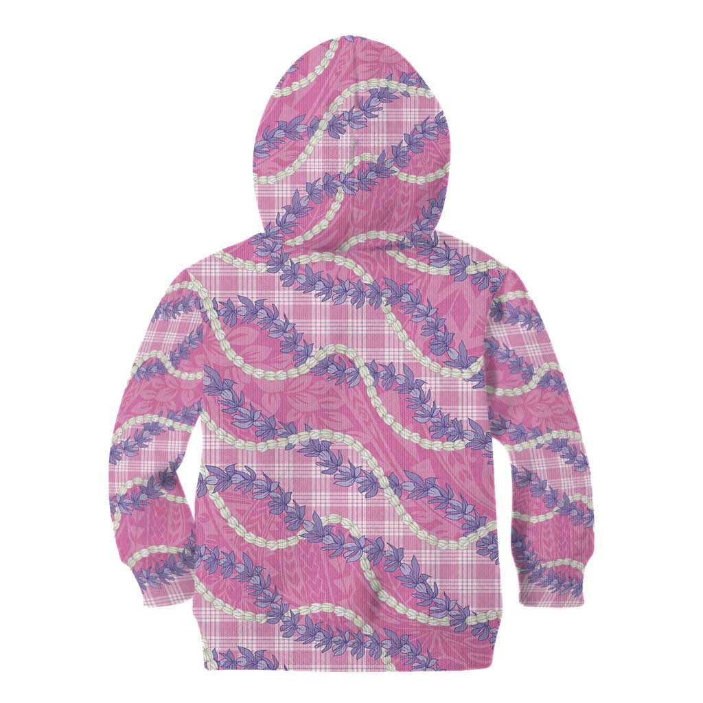 Pink Hawaii Palaka - Honohono Pikake Kid Hoodie - Hawaiian Orchid Lei Polynesian Pattern LT14 - Polynesian Pride