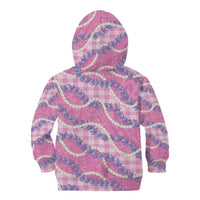 Pink Hawaii Palaka - Honohono Pikake Kid Hoodie - Hawaiian Orchid Lei Polynesian Pattern LT14 - Polynesian Pride