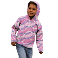 Pink Hawaii Palaka - Honohono Pikake Kid Hoodie - Hawaiian Orchid Lei Polynesian Pattern LT14 - Polynesian Pride