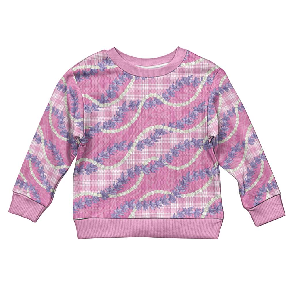 Pink Hawaii Palaka Honohono Pikake Kid Ugly Christmas Sweater Hawaiian Orchid Lei Polynesian Pattern LT14 Kid Pink - Polynesian Pride