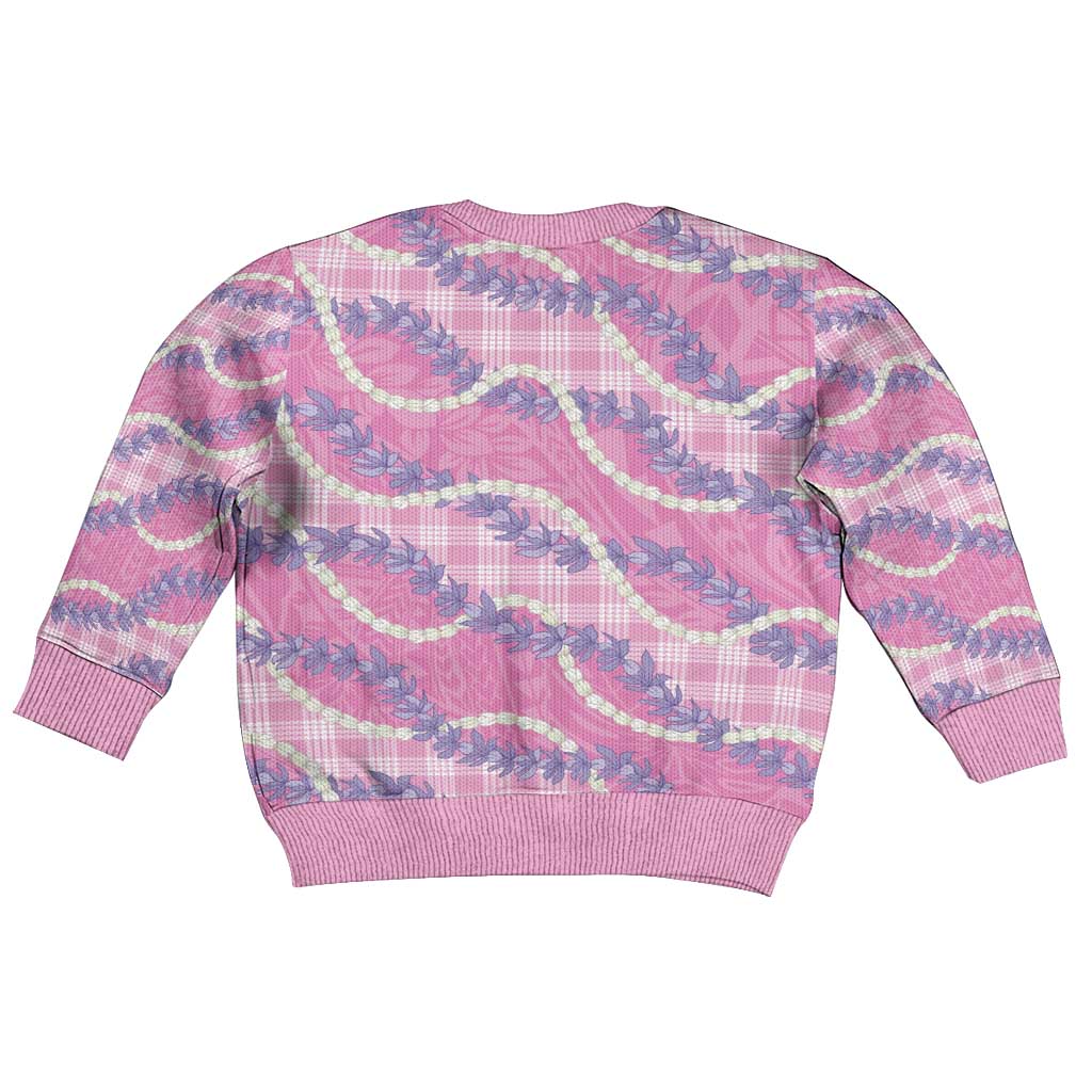 Pink Hawaii Palaka Honohono Pikake Kid Ugly Christmas Sweater Hawaiian Orchid Lei Polynesian Pattern LT14 - Polynesian Pride