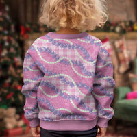 Pink Hawaii Palaka Honohono Pikake Kid Ugly Christmas Sweater Hawaiian Orchid Lei Polynesian Pattern LT14 - Polynesian Pride