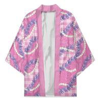 Pink Hawaii Palaka Honohono Pikake Kimono Hawaiian Orchid Lei Polynesian Pattern LT14 Unisex Pink - Polynesian Pride