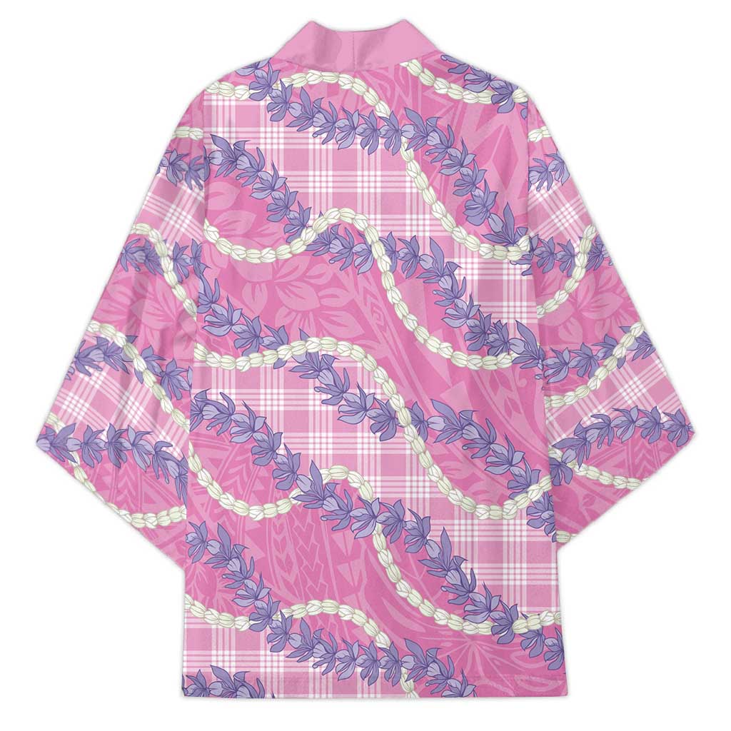 Pink Hawaii Palaka Honohono Pikake Kimono Hawaiian Orchid Lei Polynesian Pattern LT14 - Polynesian Pride
