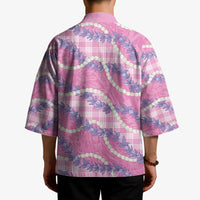 Pink Hawaii Palaka Honohono Pikake Kimono Hawaiian Orchid Lei Polynesian Pattern LT14 - Polynesian Pride