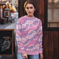 Pink Hawaii Palaka Honohono Pikake Ugly Christmas Sweater Hawaiian Orchid Lei Polynesian Pattern LT14 - Polynesian Pride