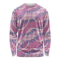 Pink Hawaii Palaka Honohono Pikake Long Sleeve Shirt Hawaiian Orchid Lei Polynesian Pattern LT14 Unisex Pink - Polynesian Pride