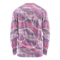 Pink Hawaii Palaka Honohono Pikake Long Sleeve Shirt Hawaiian Orchid Lei Polynesian Pattern LT14 - Polynesian Pride