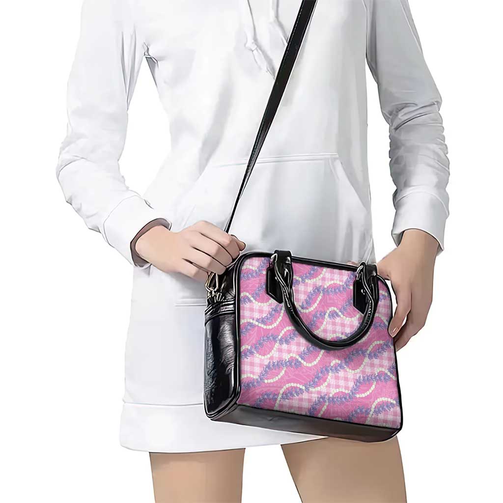 Pink Hawaii Palaka Honohono Pikake Shoulder Handbag Hawaiian Orchid Lei Polynesian Pattern LT14 - Polynesian Pride