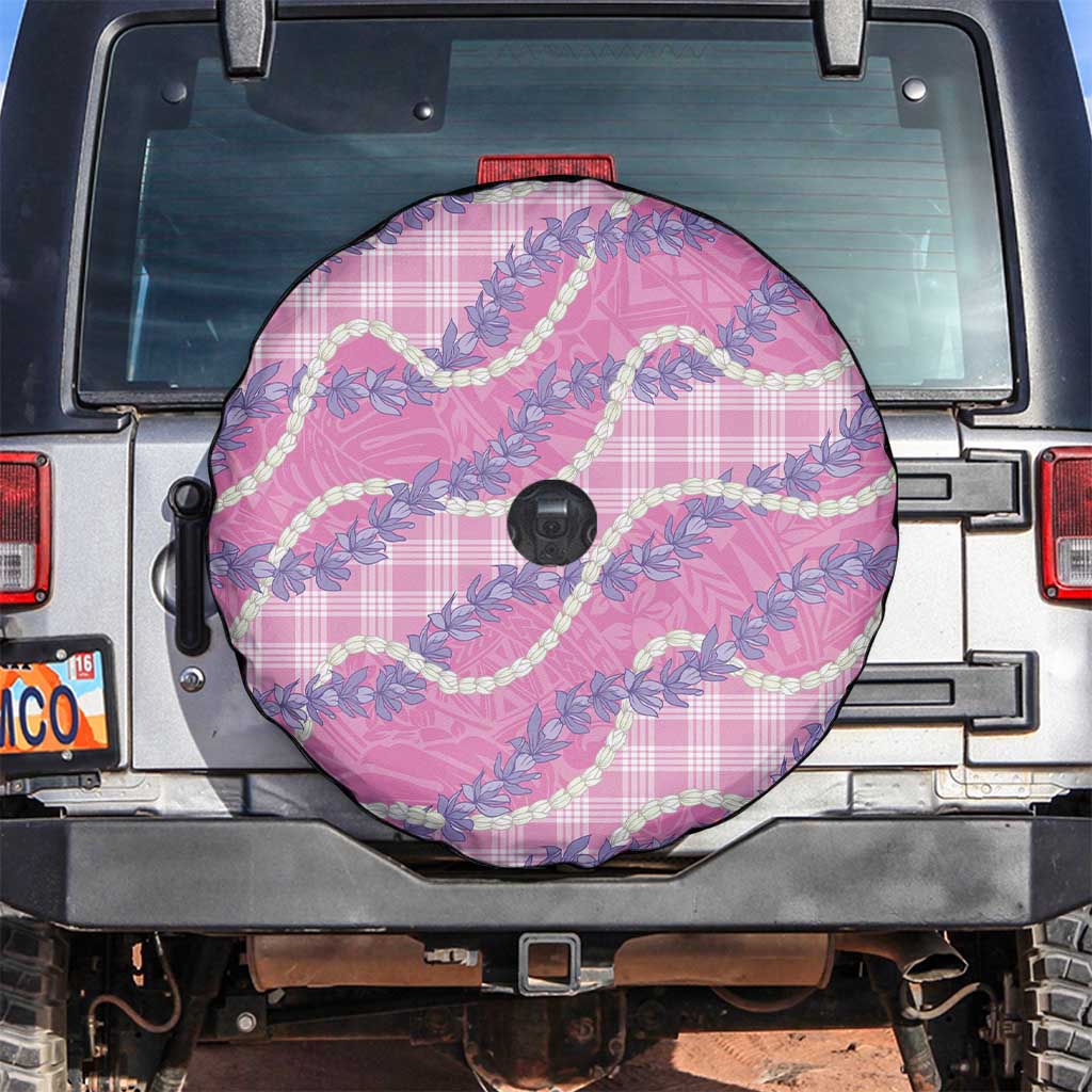 Pink Hawaii Palaka Honohono Pikake Spare Tire Cover Hawaiian Orchid Lei Polynesian Pattern LT14 Pink - Polynesian Pride