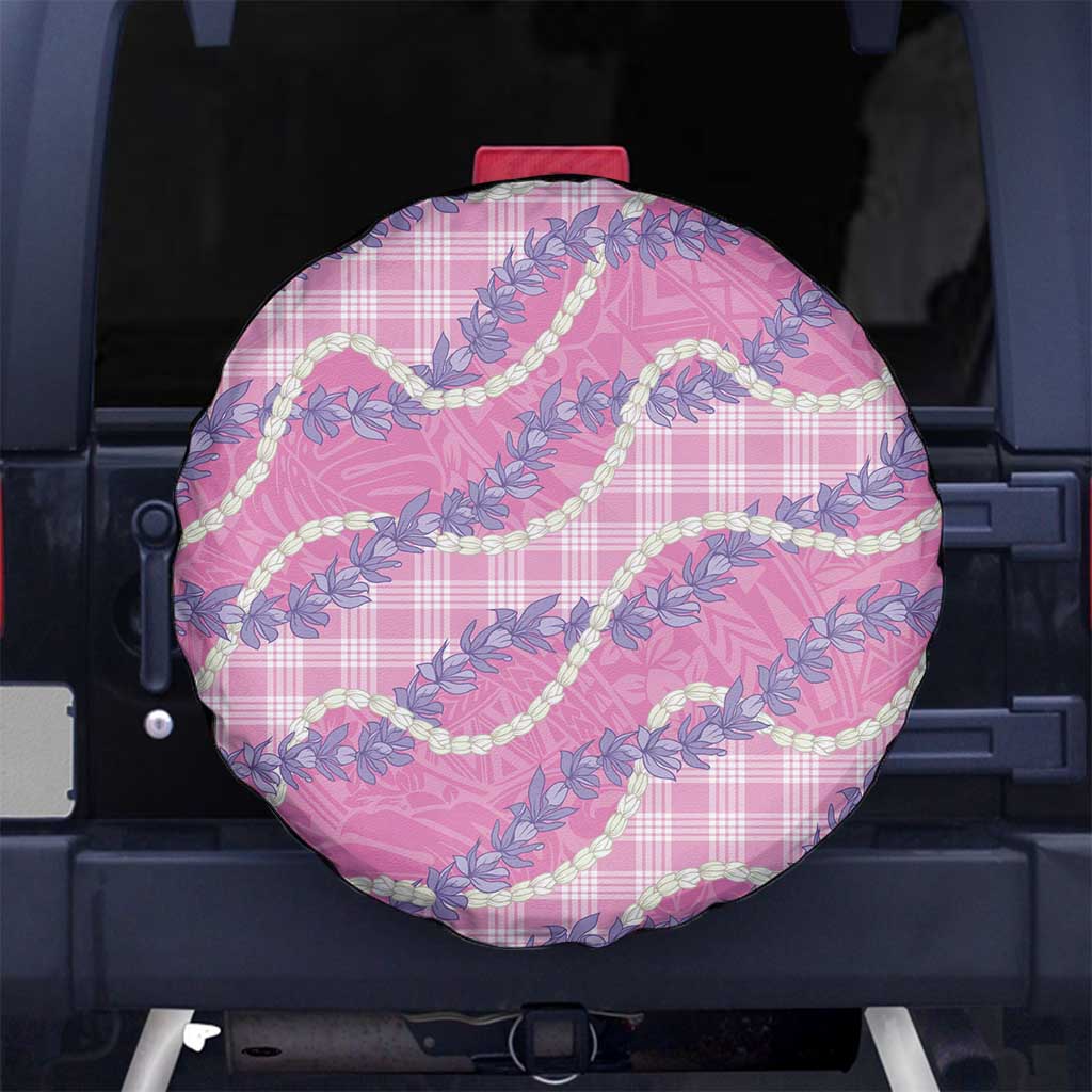 Pink Hawaii Palaka Honohono Pikake Spare Tire Cover Hawaiian Orchid Lei Polynesian Pattern LT14 No hole Pink - Polynesian Pride