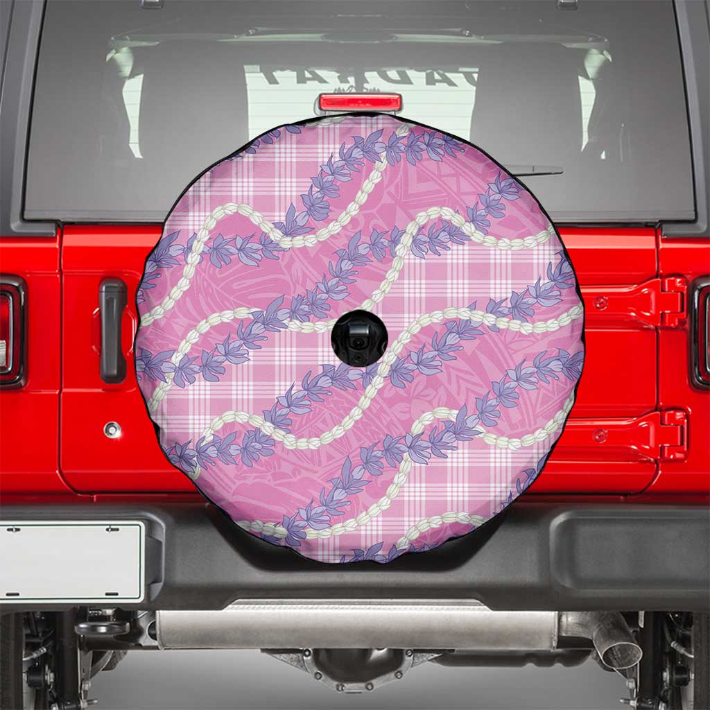 Pink Hawaii Palaka Honohono Pikake Spare Tire Cover Hawaiian Orchid Lei Polynesian Pattern LT14 - Polynesian Pride