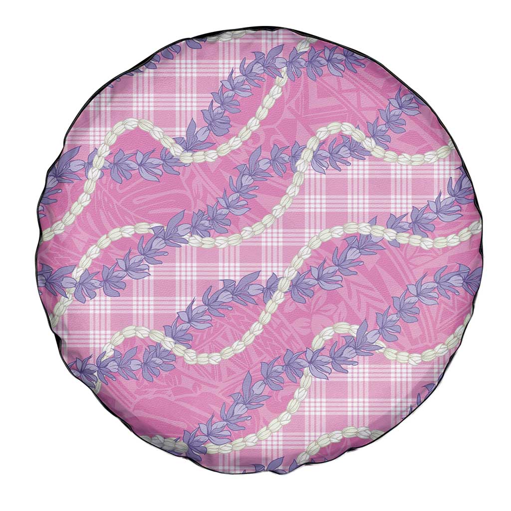 Pink Hawaii Palaka Honohono Pikake Spare Tire Cover Hawaiian Orchid Lei Polynesian Pattern LT14 - Polynesian Pride