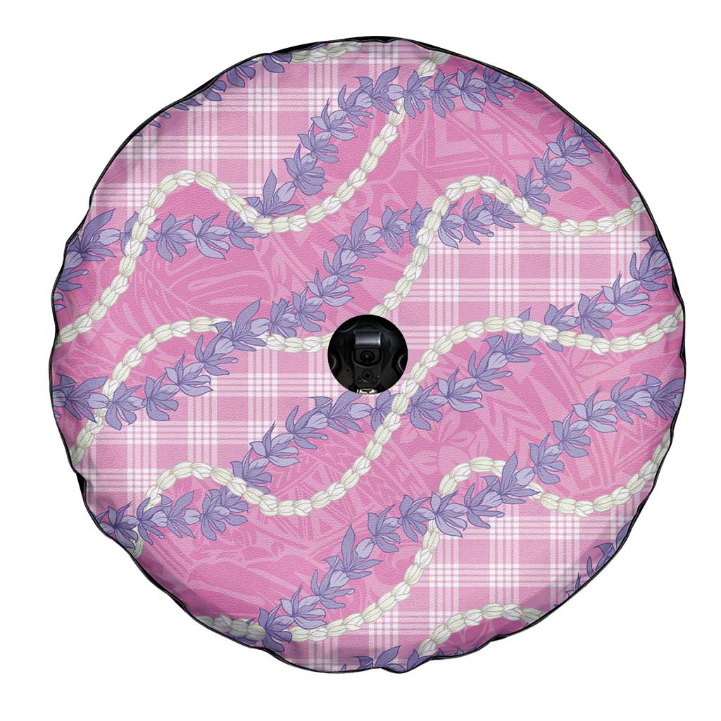 Pink Hawaii Palaka Honohono Pikake Spare Tire Cover Hawaiian Orchid Lei Polynesian Pattern LT14 - Polynesian Pride