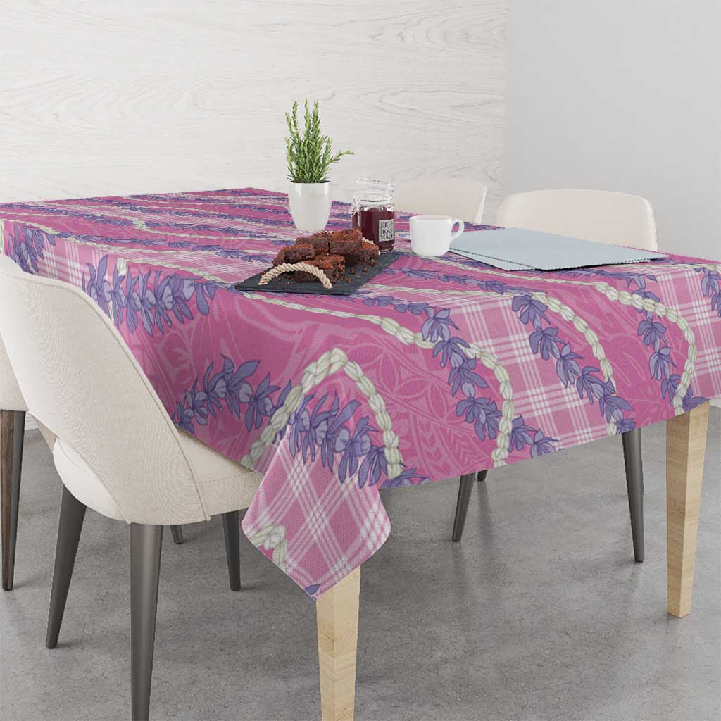 Pink Hawaii Palaka Honohono Pikake Tablecloth Hawaiian Orchid Lei Polynesian Pattern LT14 - Polynesian Pride