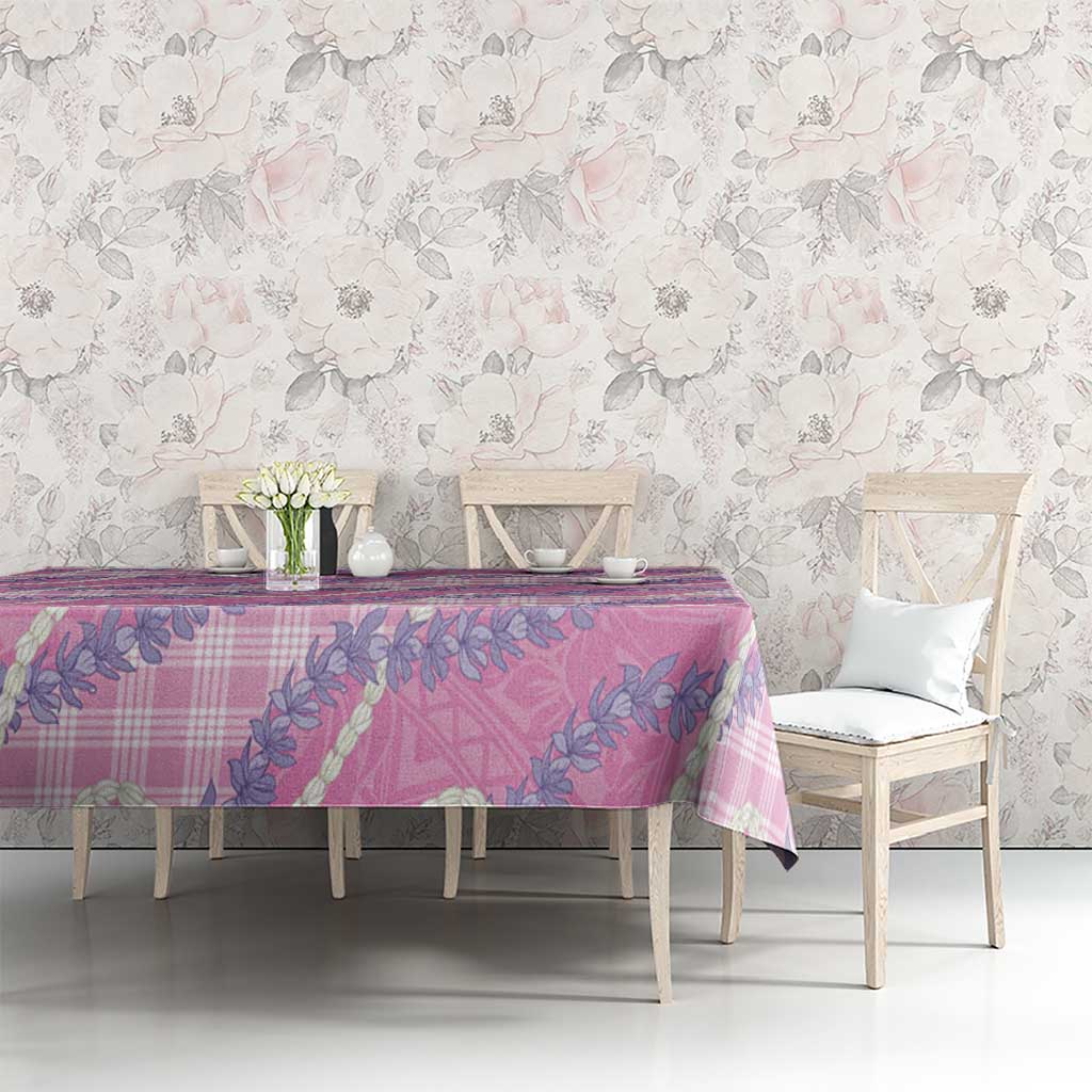 Pink Hawaii Palaka Honohono Pikake Tablecloth Hawaiian Orchid Lei Polynesian Pattern LT14 - Polynesian Pride