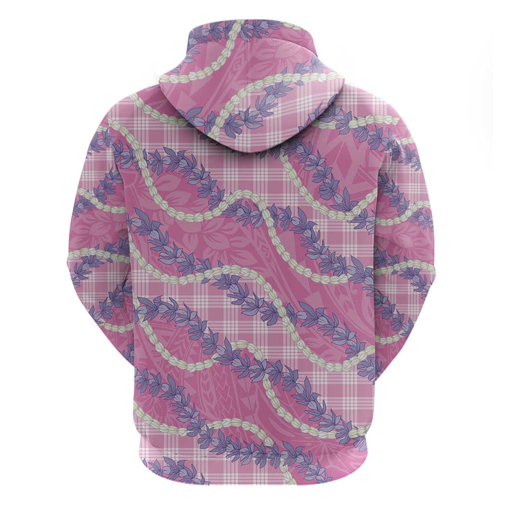 Pink Hawaii Palaka Honohono Pikake Zip Hoodie Hawaiian Orchid Lei Polynesian Pattern LT14 - Polynesian Pride