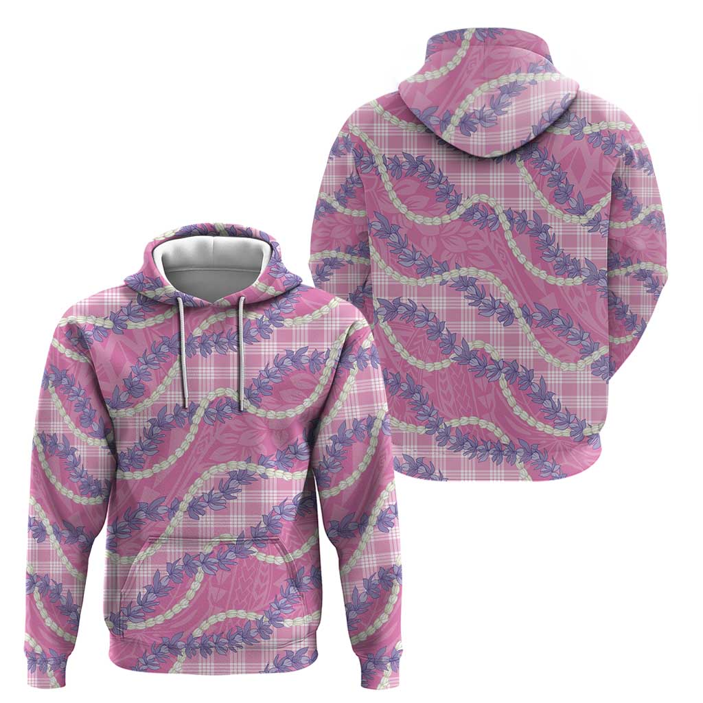Pink Hawaii Palaka Honohono Pikake Zip Hoodie Hawaiian Orchid Lei Polynesian Pattern LT14 - Polynesian Pride