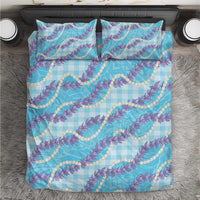 Blue Hawaii Palaka Honohono Pikake Bedding Set Hawaiian Orchid Lei Polynesian Pattern LT14 Blue - Polynesian Pride