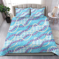 Blue Hawaii Palaka Honohono Pikake Bedding Set Hawaiian Orchid Lei Polynesian Pattern LT14 - Polynesian Pride